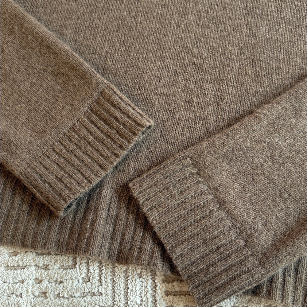 J. Crew Tan Lambs Wool Rabbit Hair Blend Crewneck Sweater - Picture 4 of 7